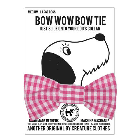 Dog Bow Tie in Pink Gingham