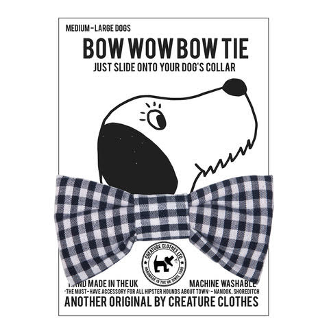 Dog Bow Tie in Black Gingham