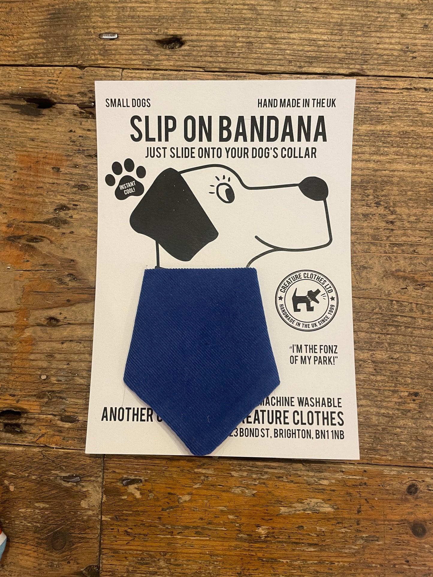 SALE - Slip on Dog Bandana in Royal Blue Cord