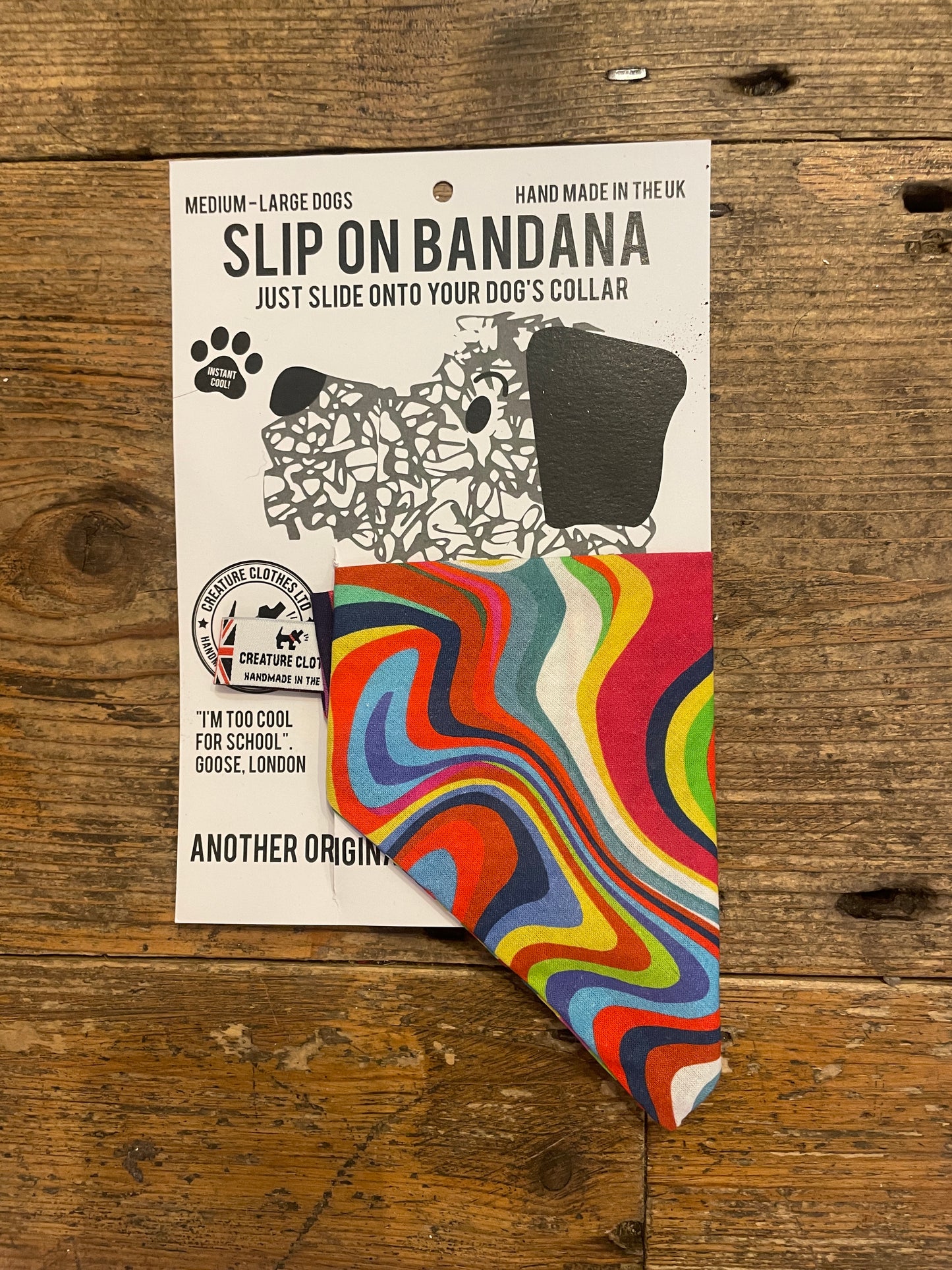 SALE - Slip on Dog & Cat Bandana - Rainbow Marble