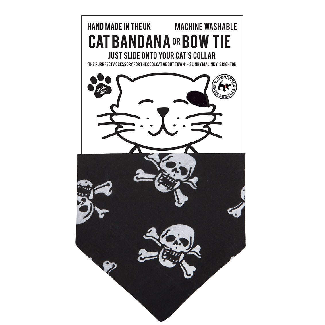 Slip on Dog & Cat Bandana in Pirate Design
