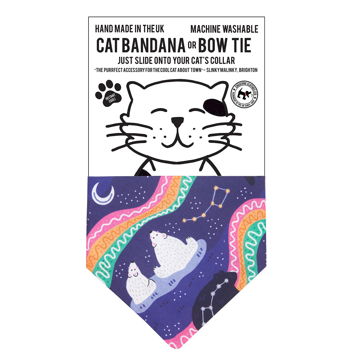 Slip on Dog & Cat Bandana - Purple Polar Bear Design
