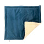Padded travel blanket for dogs and cats. Teal velvet and sherpa