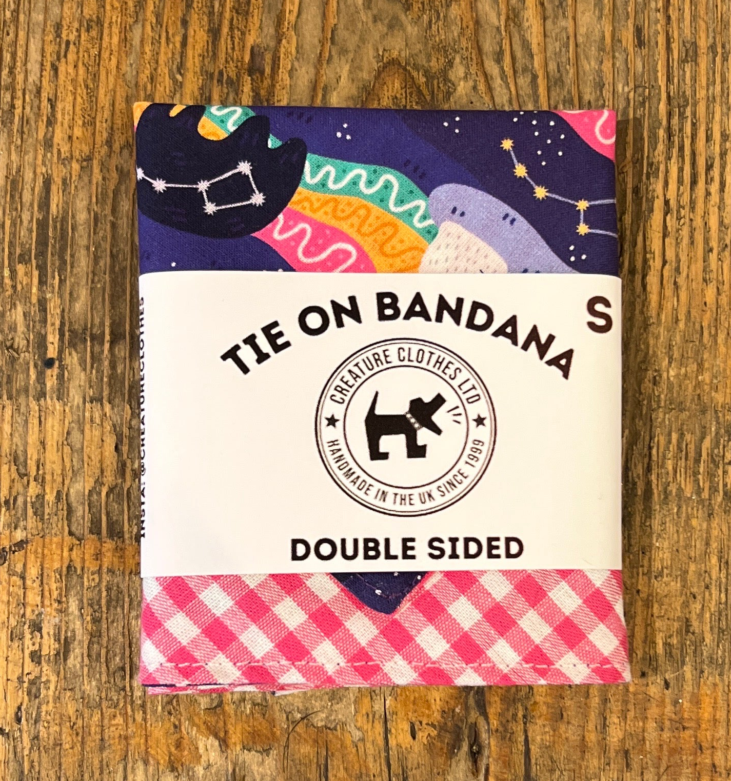 Tie on Dog Bandana - Purple Polar Bear / Pink Gingham