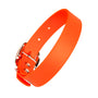 Waterproof vegan leather dog collar in bright orange Biothane