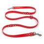 Biothane waterproof vegan leather hands-free dog lead in Purdy Red