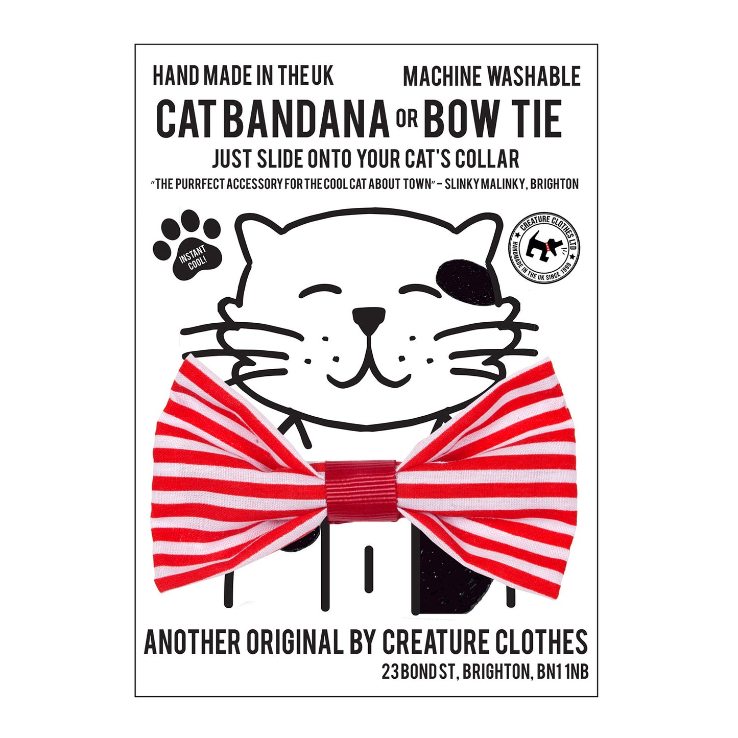 Cat Bow Tie in Candy Stripe