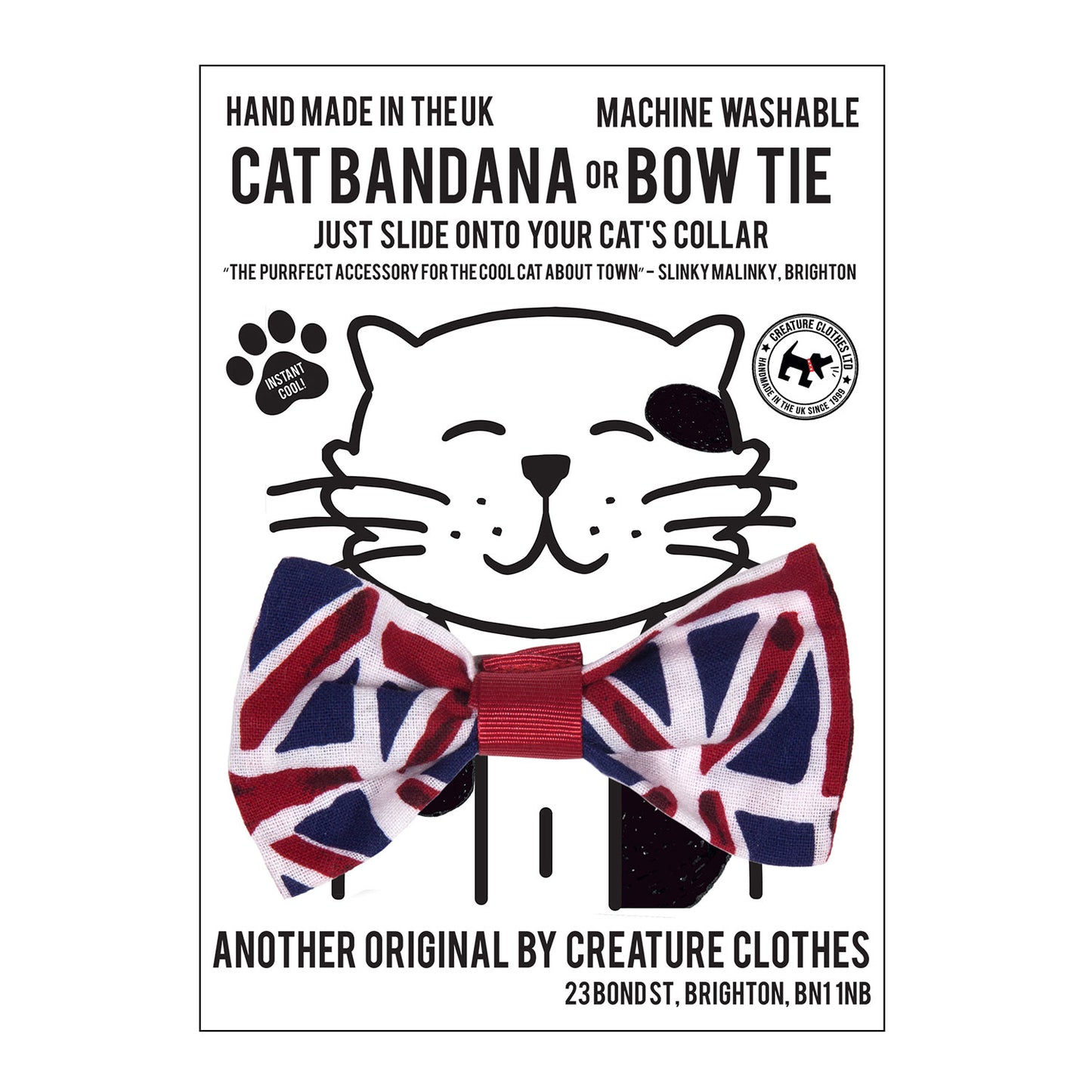 Cat Bow Tie in Union Jack Flag