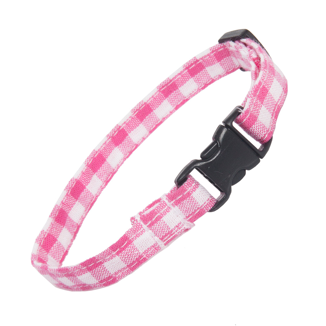 cat collar, safety cat collar, cat collar in pink gingham, Creature Clothes