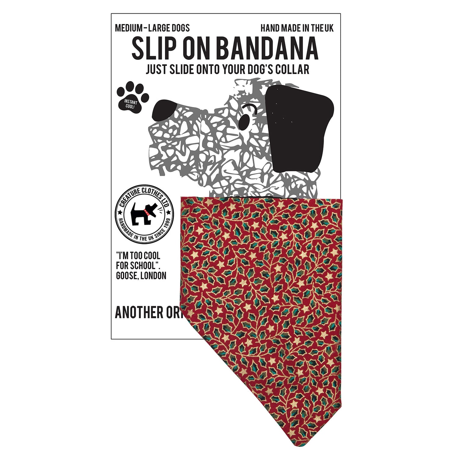 dog bandanas, bandanas for dogs, slip on dog bandanas, christmas dog bandanas, Creature Clothes