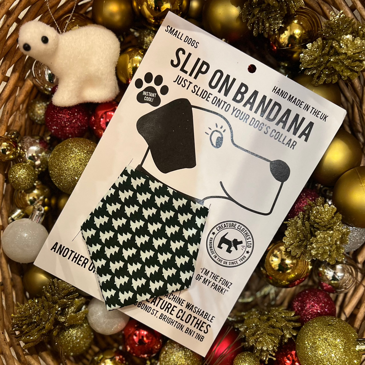 dog bandanas, bandanas for dogs, slip on dog bandanas, christmas dog bandanas, Creature Clothes