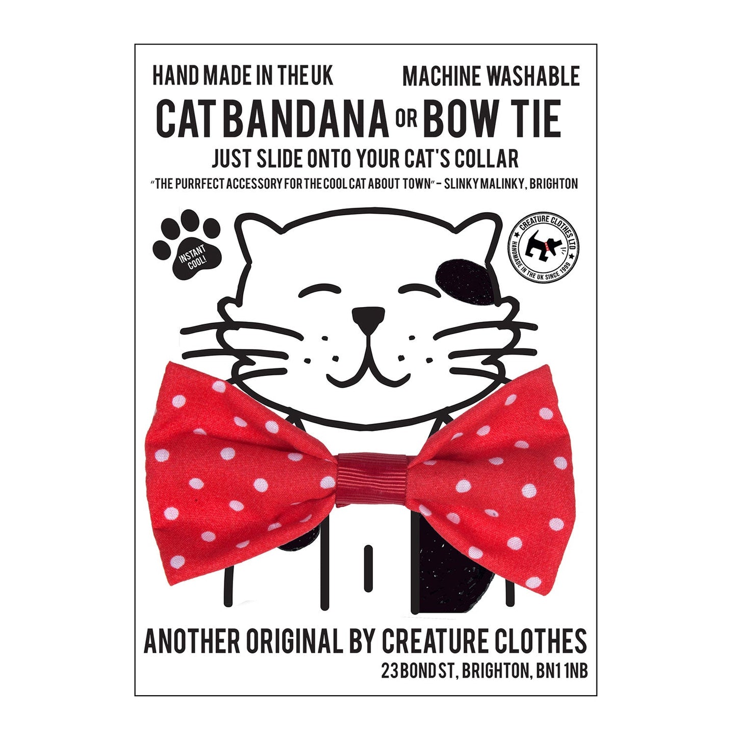 Dog & Cat Bow Tie - Red Polka Dot Design