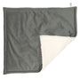 Padded travel blanket for dogs and cats. Sage grey velvet and sherpa