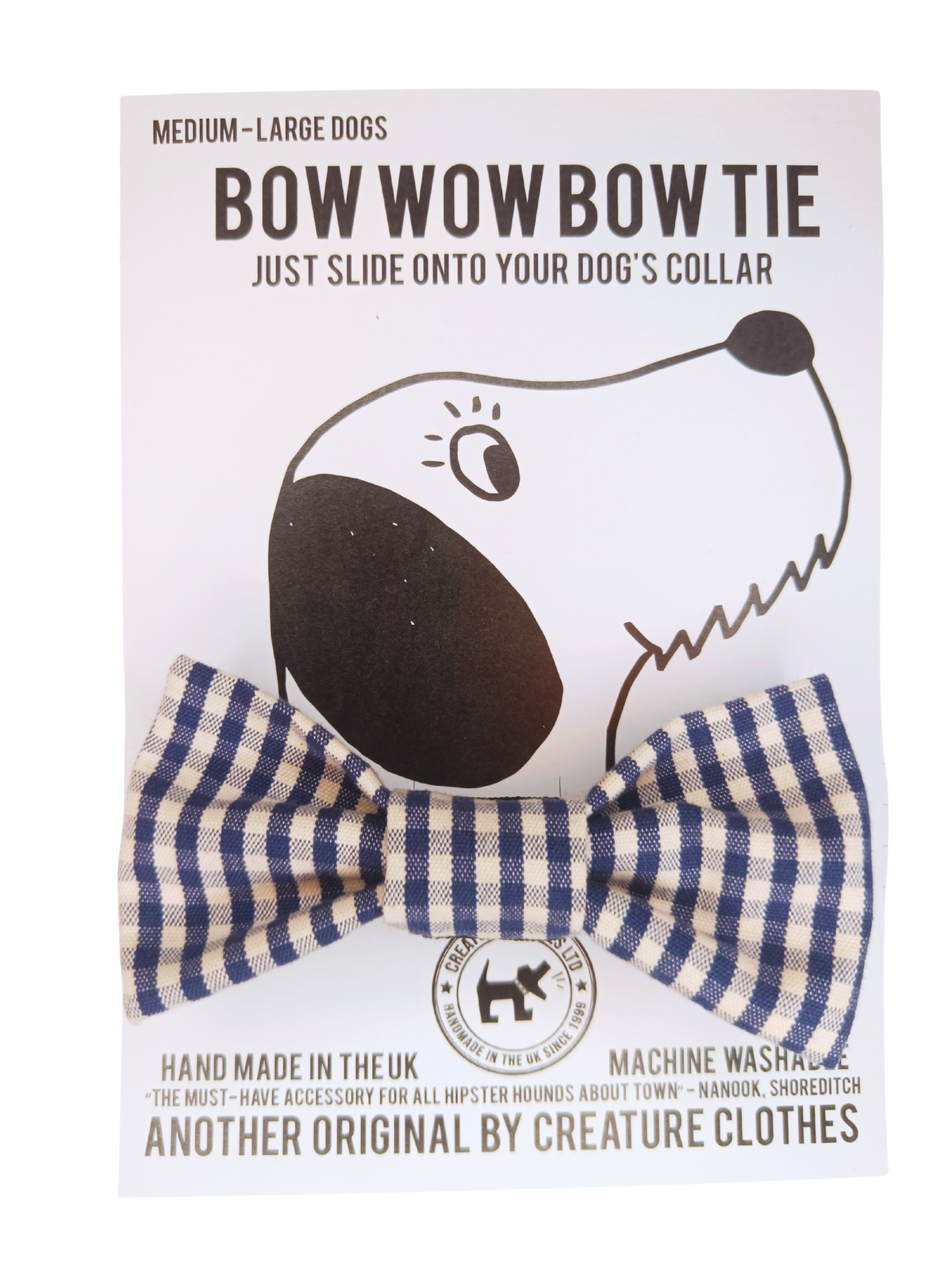 Dog & Cat Bow Tie - Blue Gingham Design