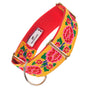 Martingale dog collar in mustard yellow rose design