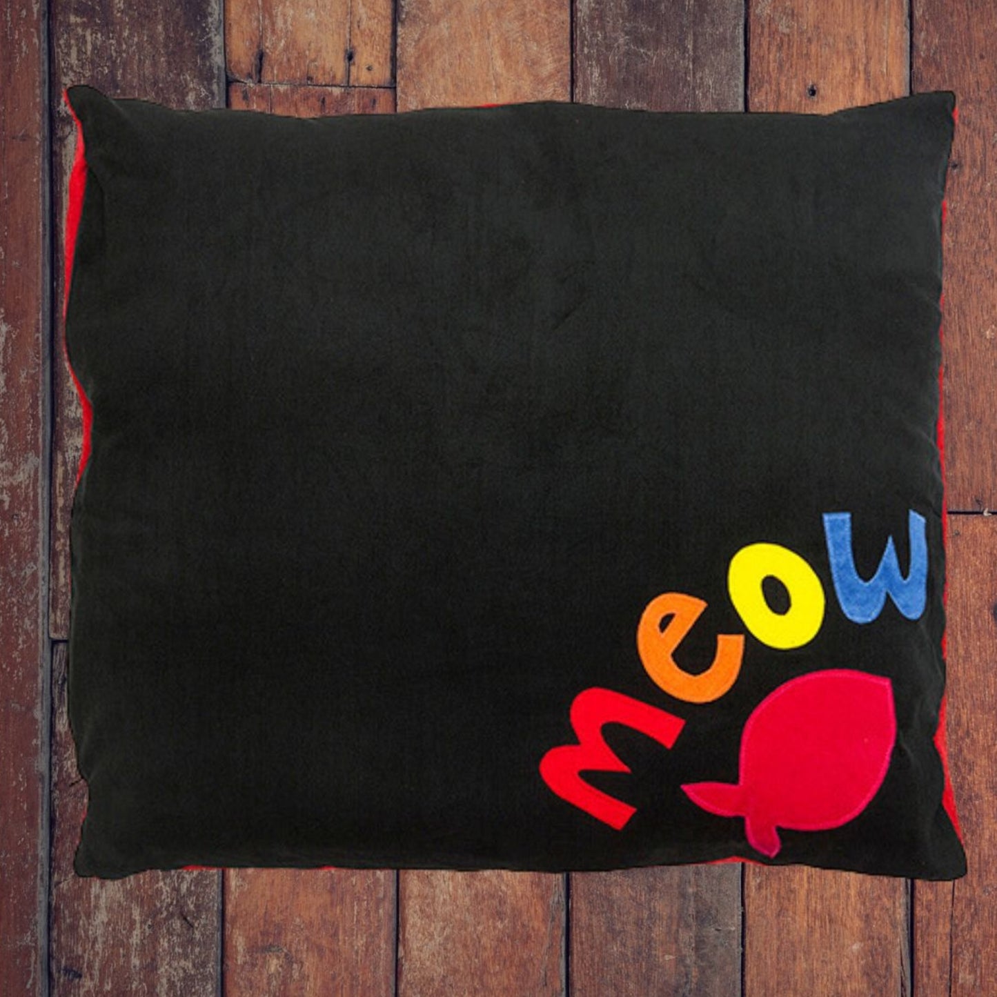 Cat Bed with Rainbow Meow Design, Creature Clothes