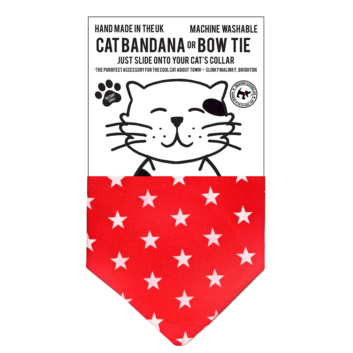 Cat Bandana in Red Star Print – Creature Clothes