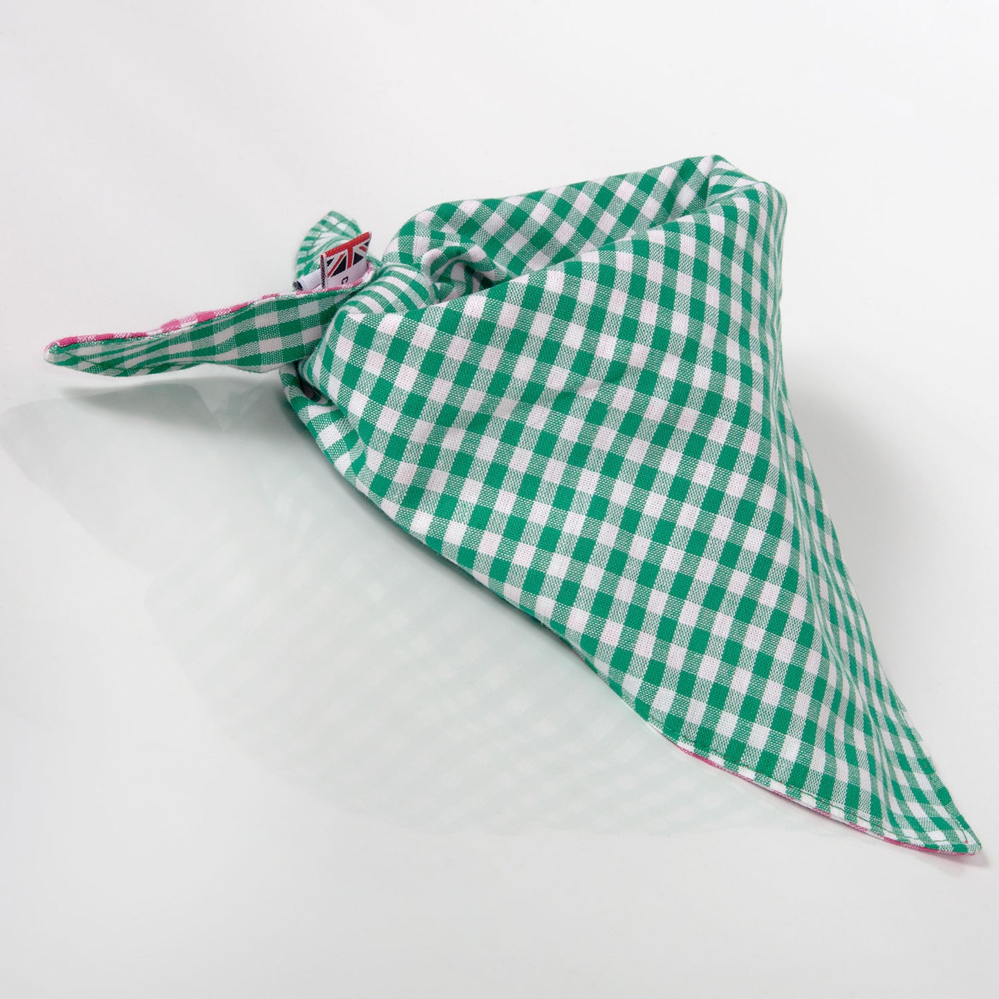 Tie on Dog Bandana - Pink and Green Gingham, Creature Clothes