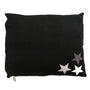 Triple Star Dog Bed in Charcoal Black Velvet