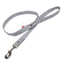 Vegan fabric dog lead in blue and white stripes