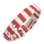 Vegan fabric dog collar in red and white stripe