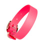 Waterproof vegan leather dog collar in bright pink Biothane