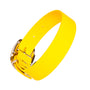 Waterproof vegan leather dog collar in bright yellow Biothane