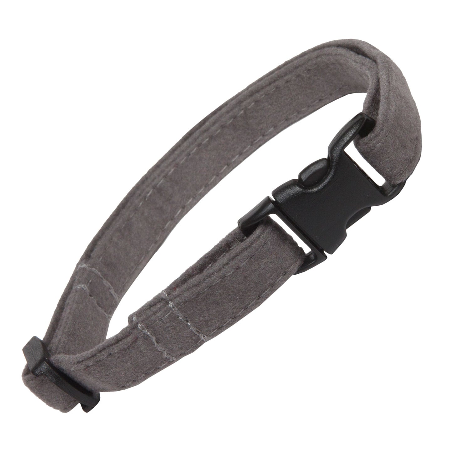 Cat Collar in Grey Faux Suede, Creature Clothes, safety cat collar