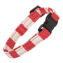 Cat Collar in Red and White Stripe Design
