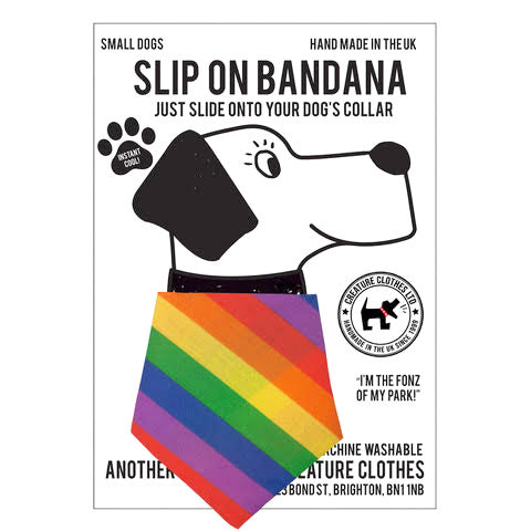 Slip on Dog Bandana in Pride Stripe Flag