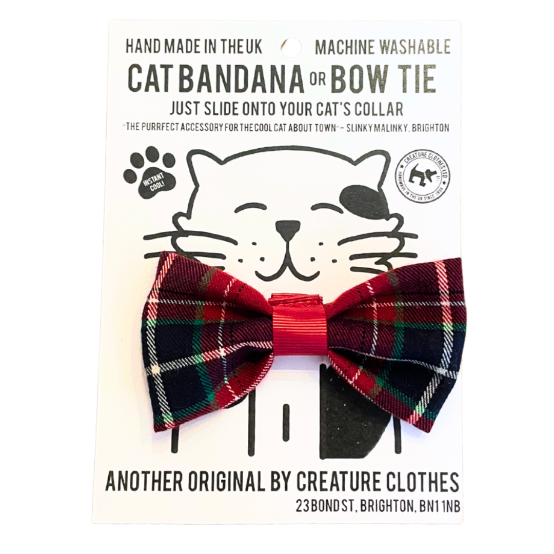 Dog & Cat Bow Tie - Red Tartan