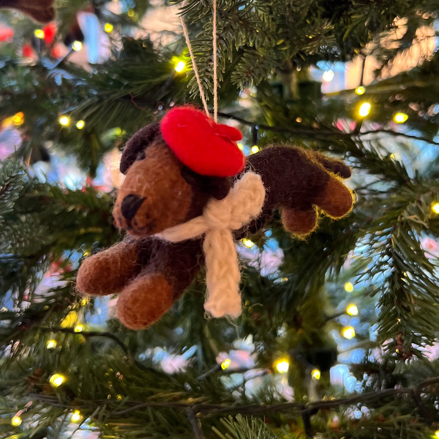 Sausage Dog avec Beret Christmas Decoration by Amica Felt