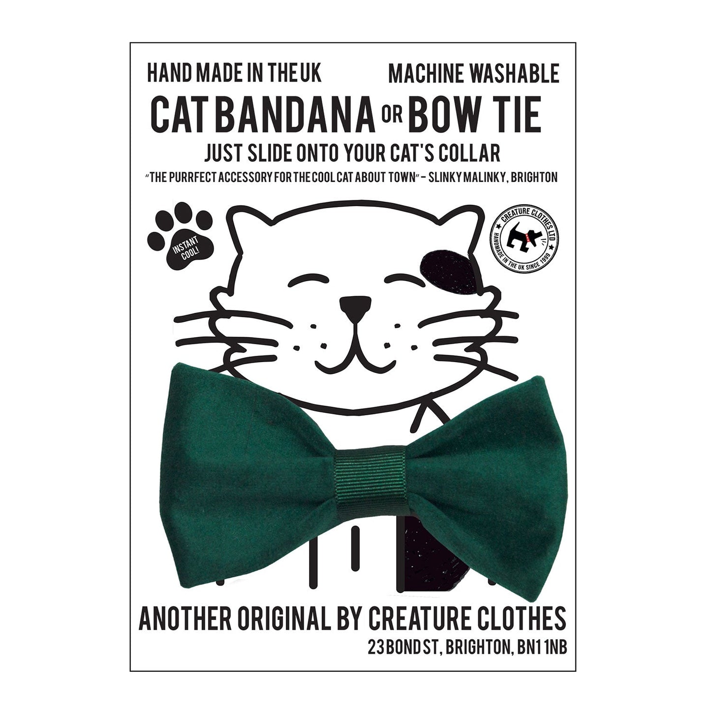 Dog & Cat Bow Tie in Green Velvet