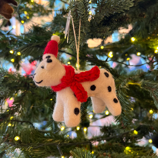Dalmatian with Hat & Scarf Christmas Decoration by Amica