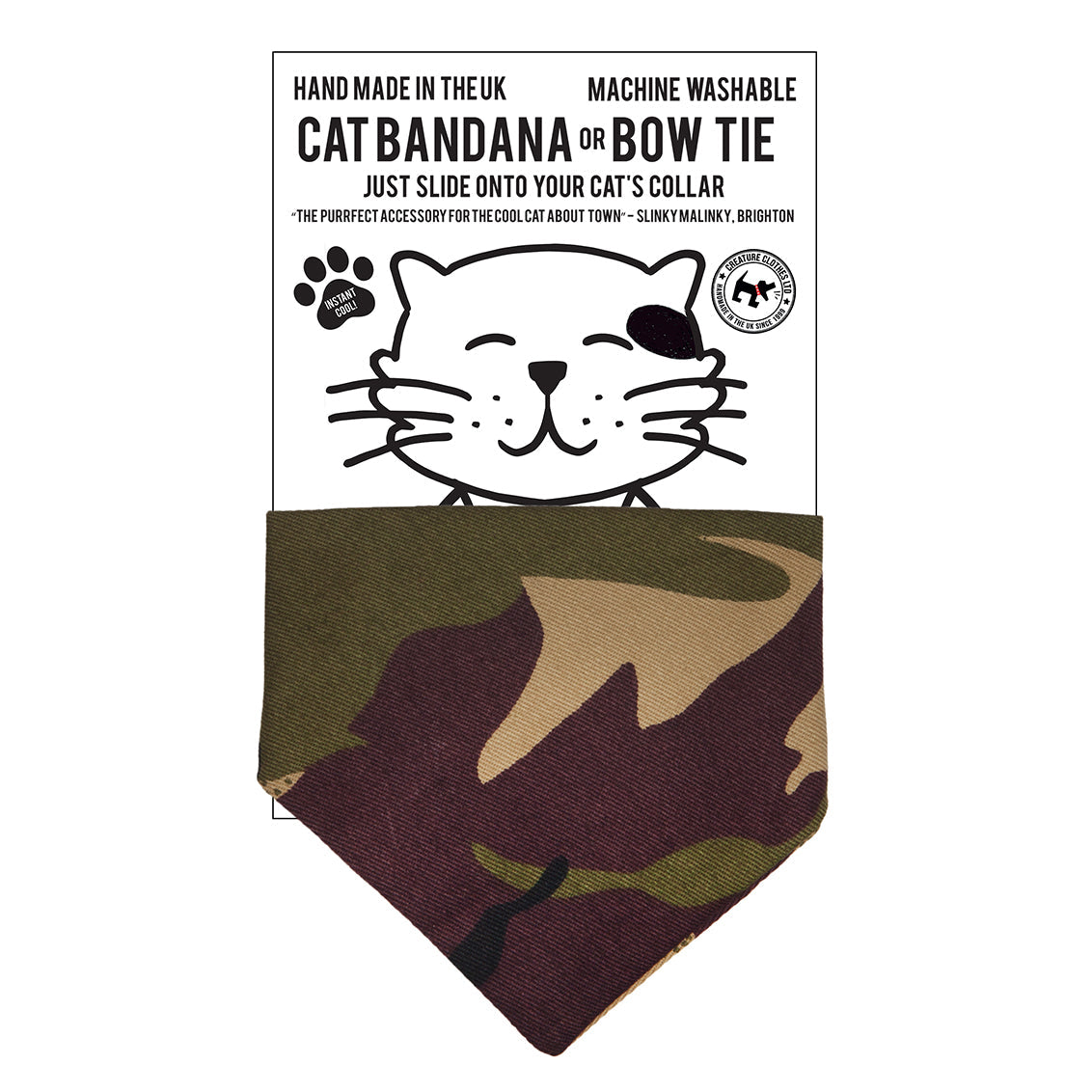 SALE - Slip on Dog & Cat Bandana in Camoflauge Design