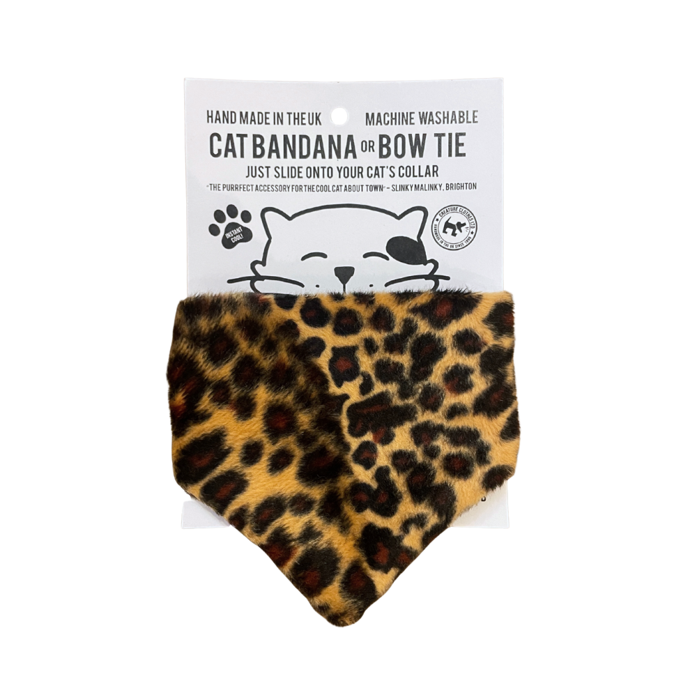 Slip on Dog & Cat Bandana - Leopard Faux Fur