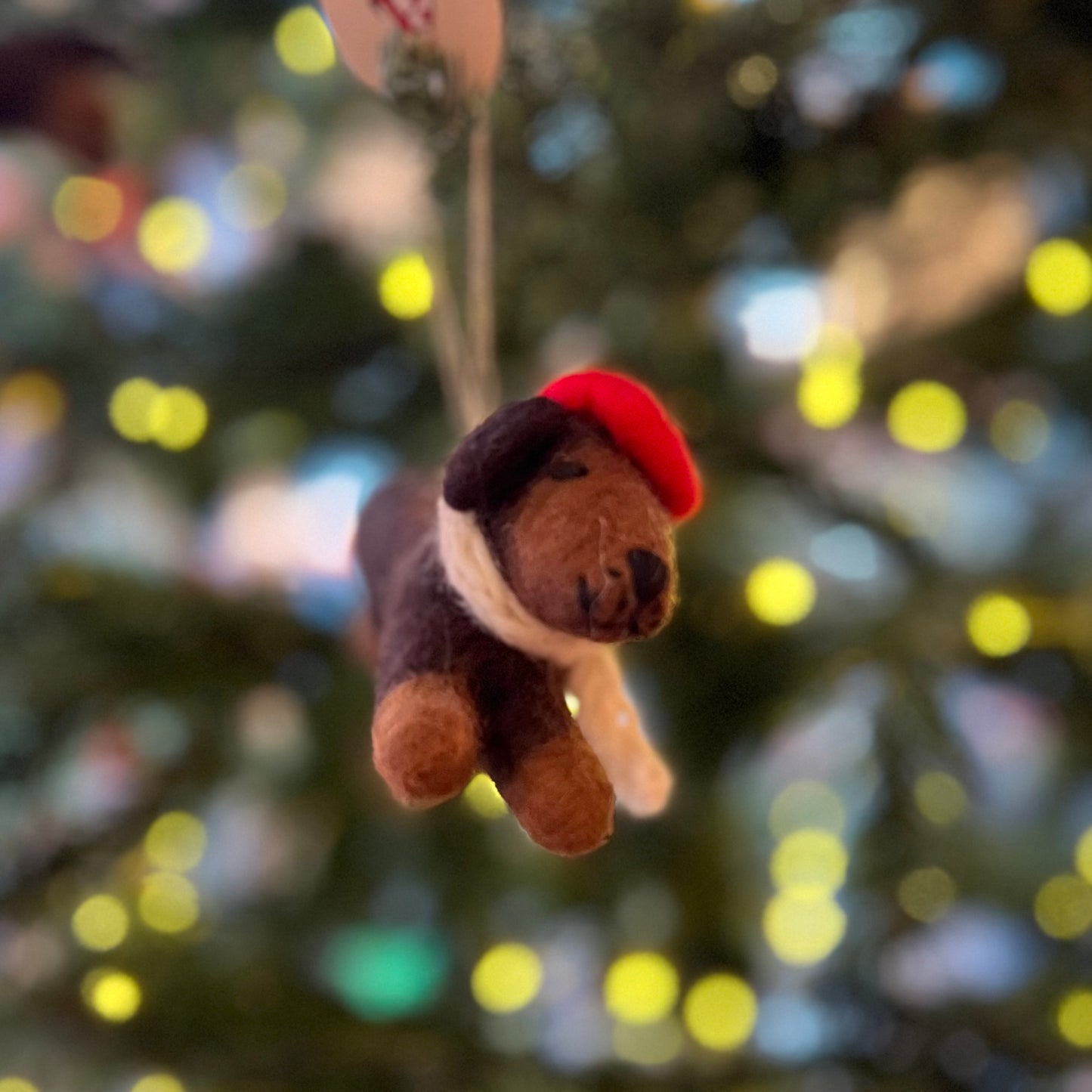 Sausage Dog avec Beret Christmas Decoration by Amica Felt