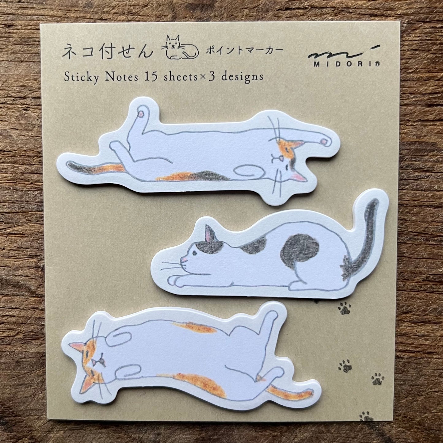 Midori cat shaped sticky notes