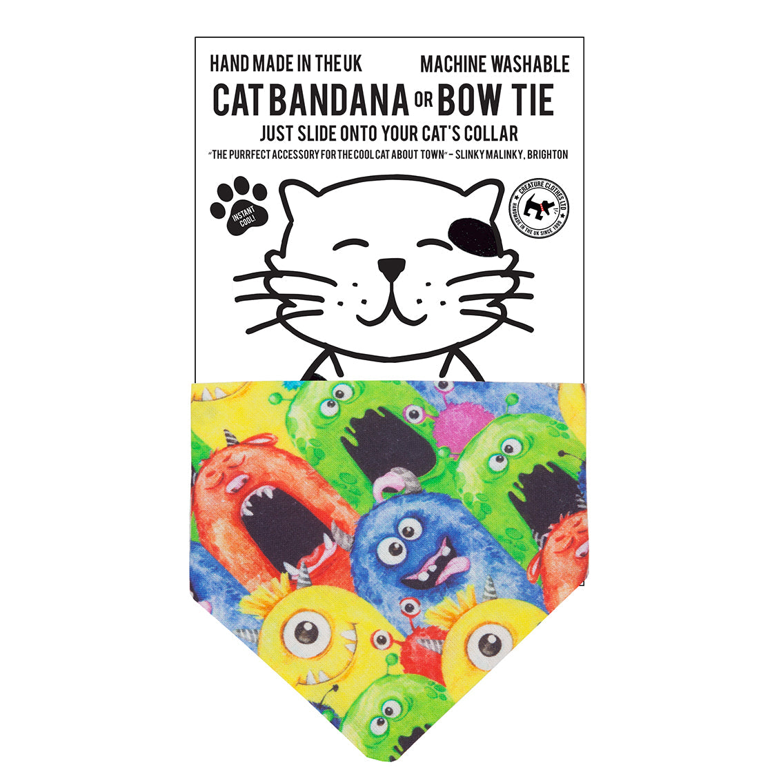 SALE - Slip on Dog & Cat Bandana - Monsters Design