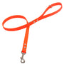 Biothane dog lead in waterproof vegan orange leather