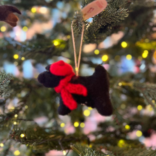 Black Scottie Dog with Tam O’Shanter by Amica Felt