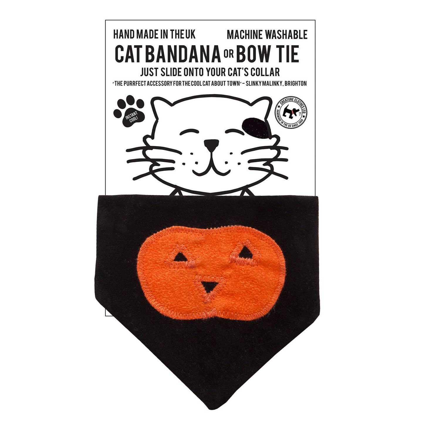 Slip on Dog & Cat Bandana - Halloween Pumpkin Design