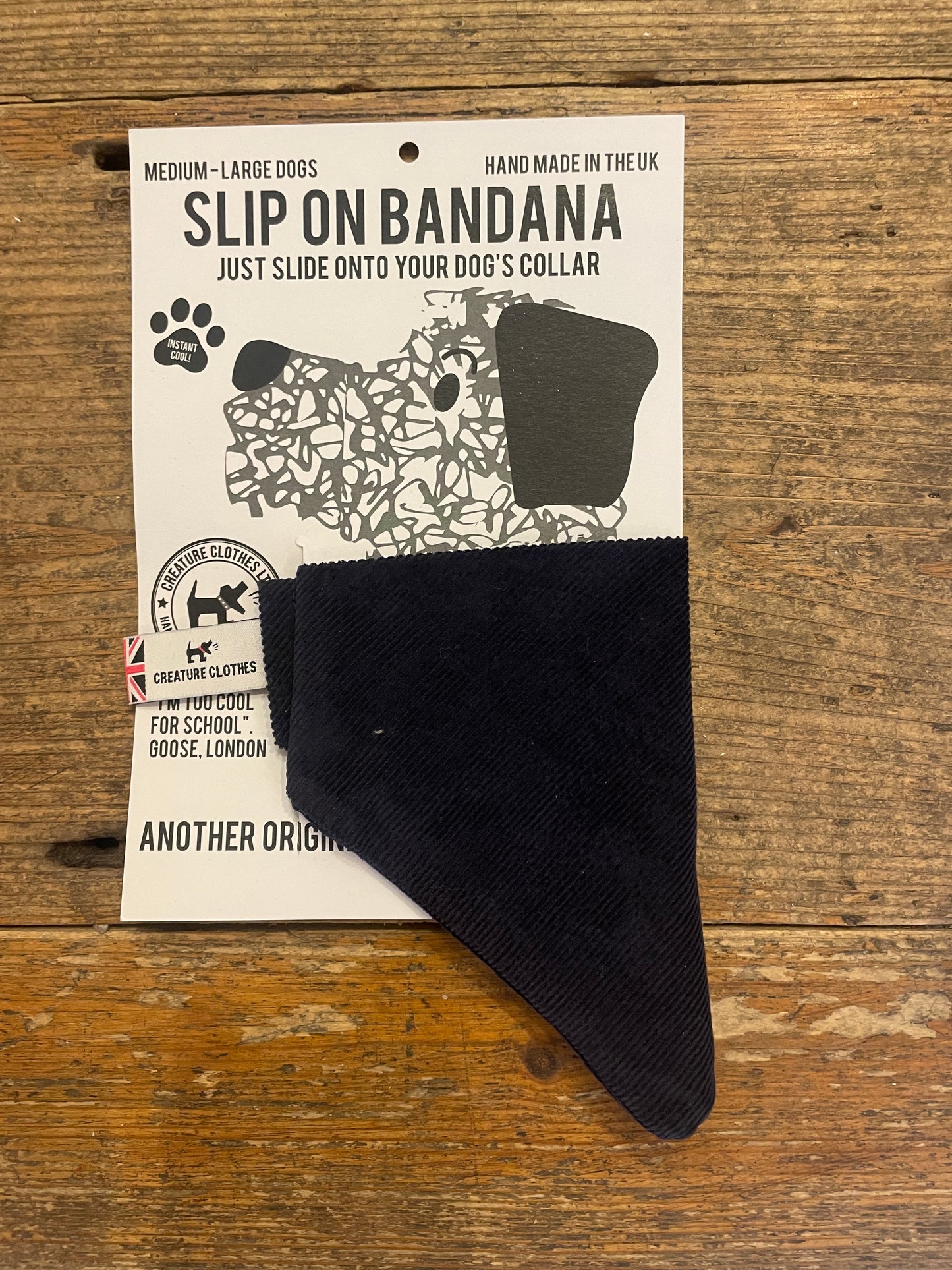 SALE - Slip on Dog & Cat Bandana - Navy Cord