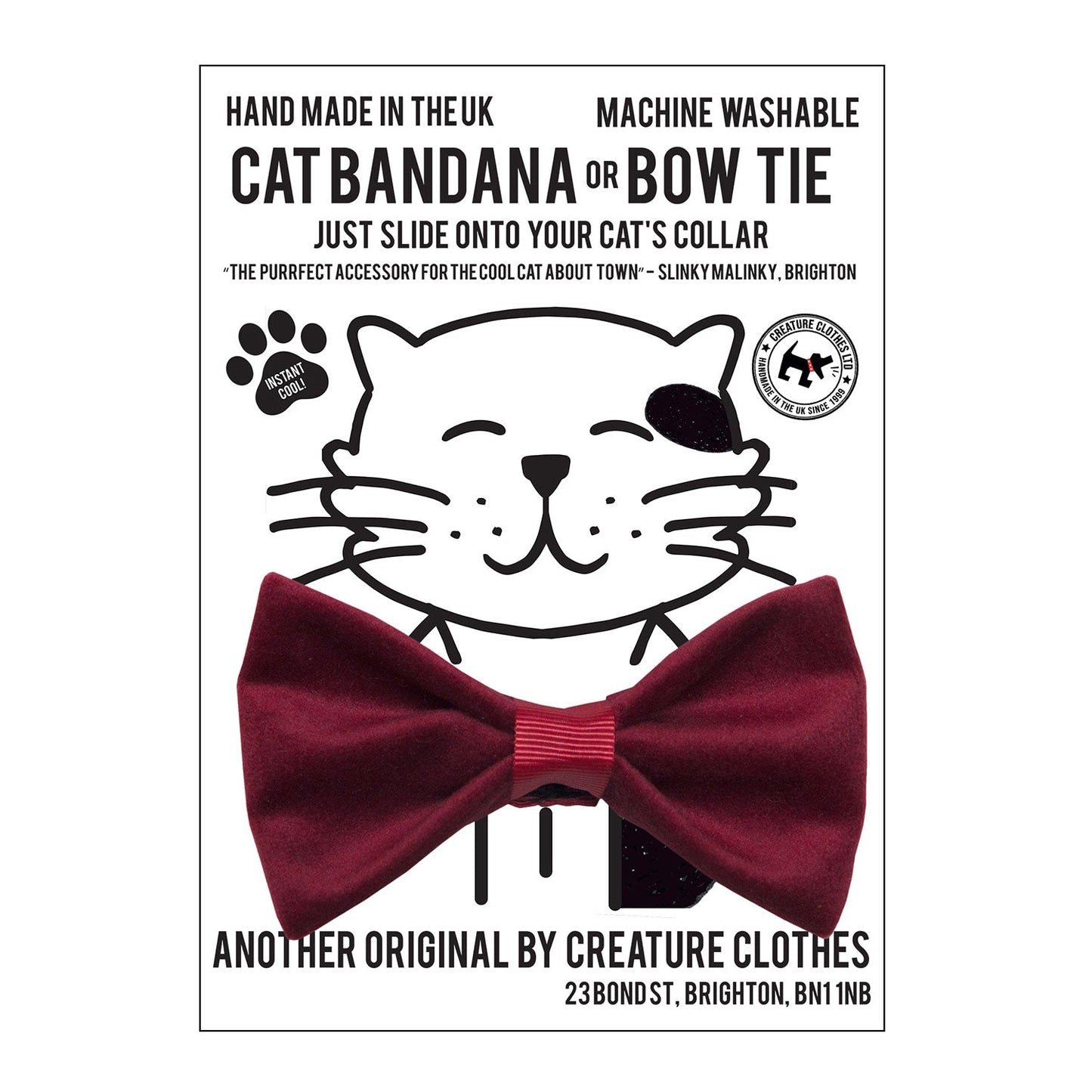 Dog & Cat Bow Tie in Cranberry Velvet