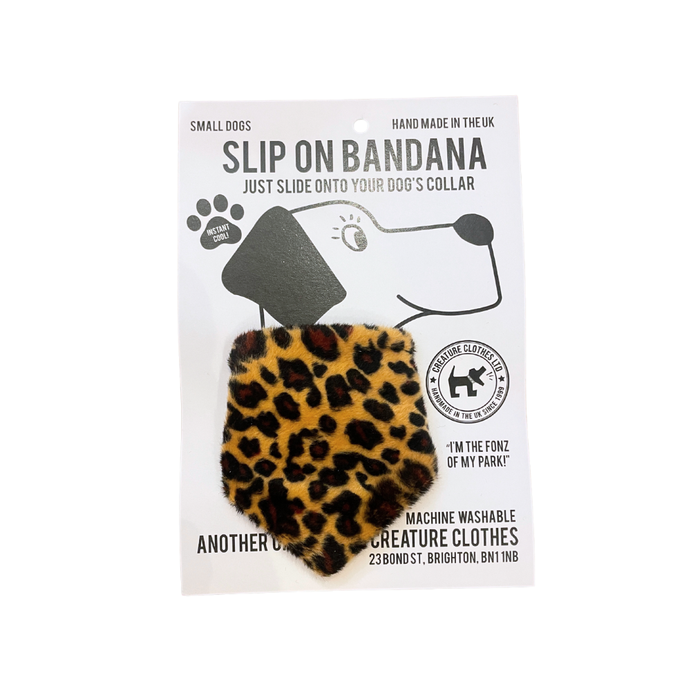 Slip on Dog & Cat Bandana - Leopard Faux Fur
