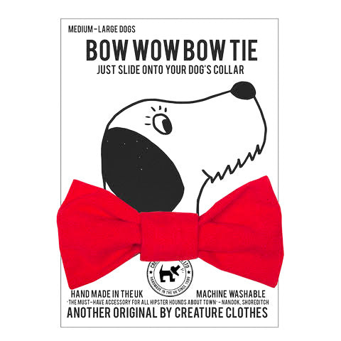 Dog Bow Tie in Red Faux Suede