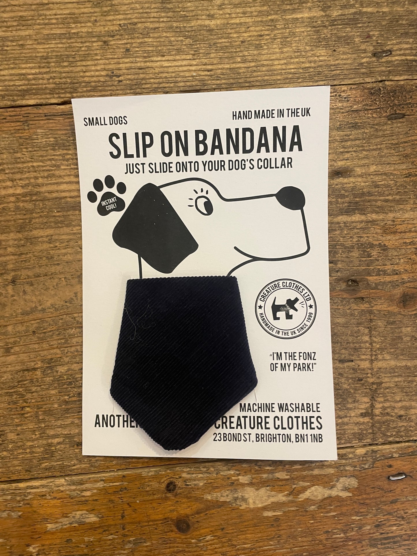 SALE - Slip on Dog & Cat Bandana - Navy Cord