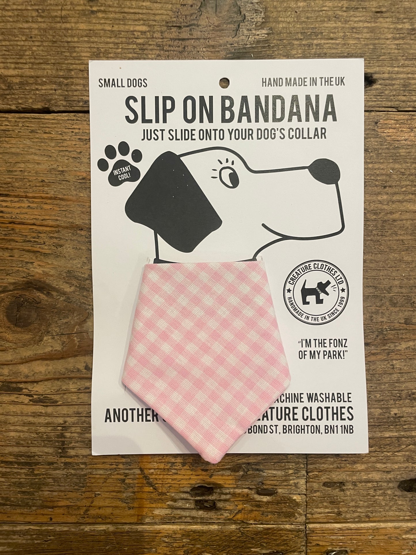 SALE - Slip on Dog & Cat Bandana - Gingham Light Pink Design