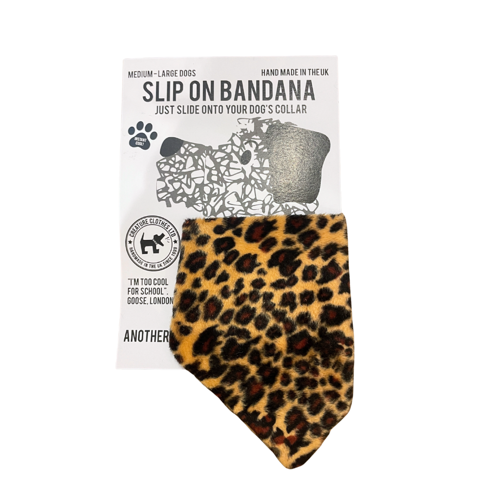 Slip on Dog & Cat Bandana - Leopard Faux Fur