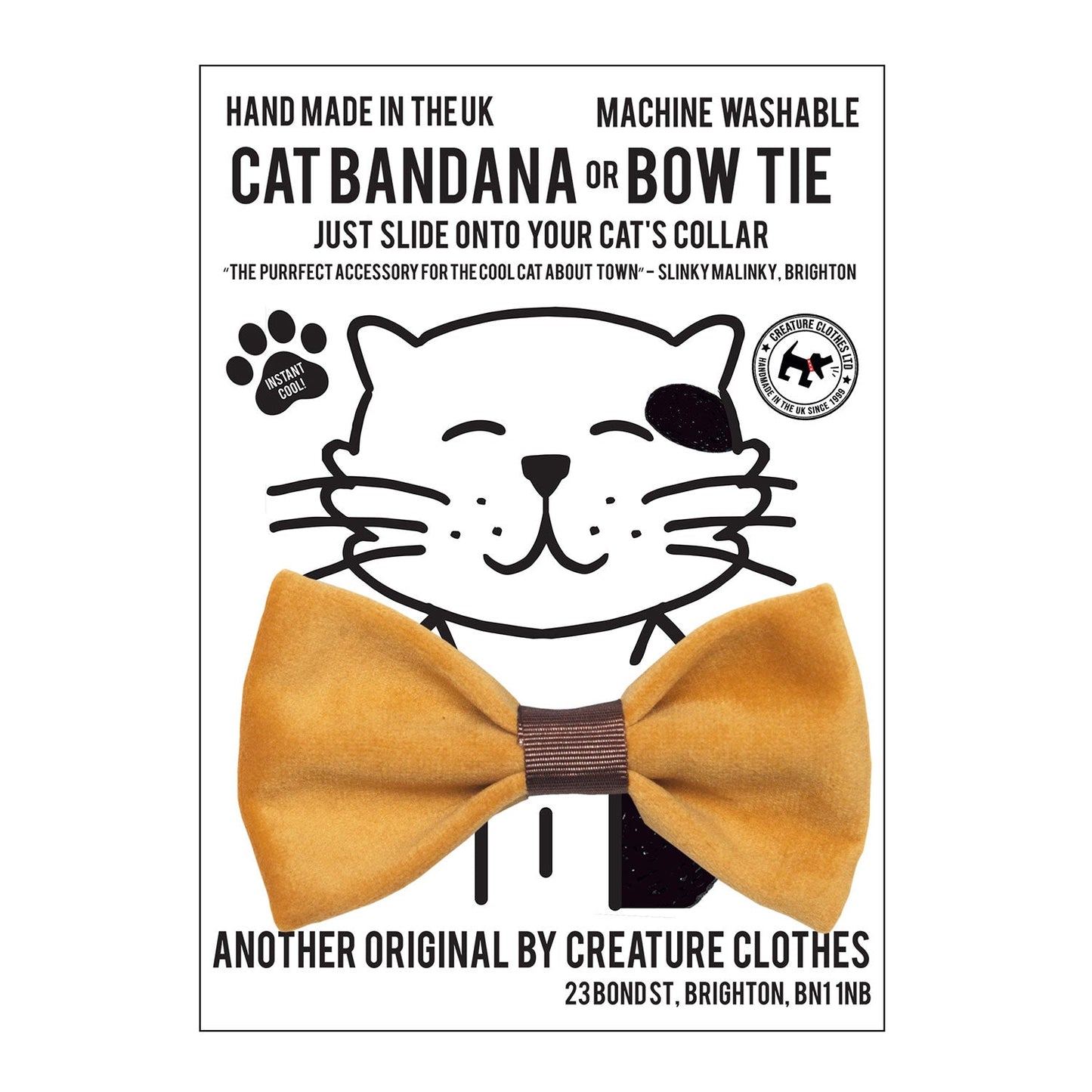 Dog & Cat Bow Tie in Mustard Velvet